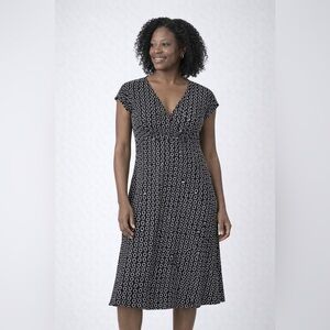 Black and White Patterned Dress DressBarn Size 10